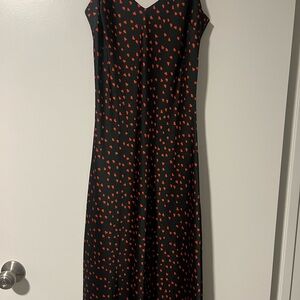 Sanctuary Black Dress with Red Heart Pattern